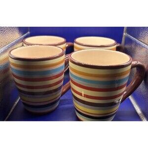 Two and a Half Men Mugs Tabletops Lifestyles Sedona Stripe Coffee Cup Set of 4